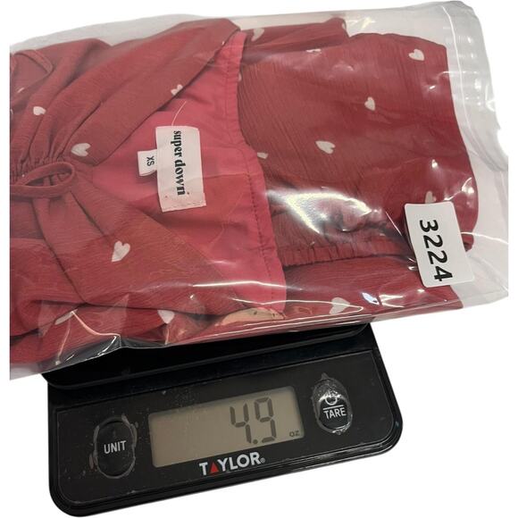 Super Down Revolve Dress Womens XS Red Heart Ruched Tie Mini Valentines Day Sexy - Picture 14 of 14